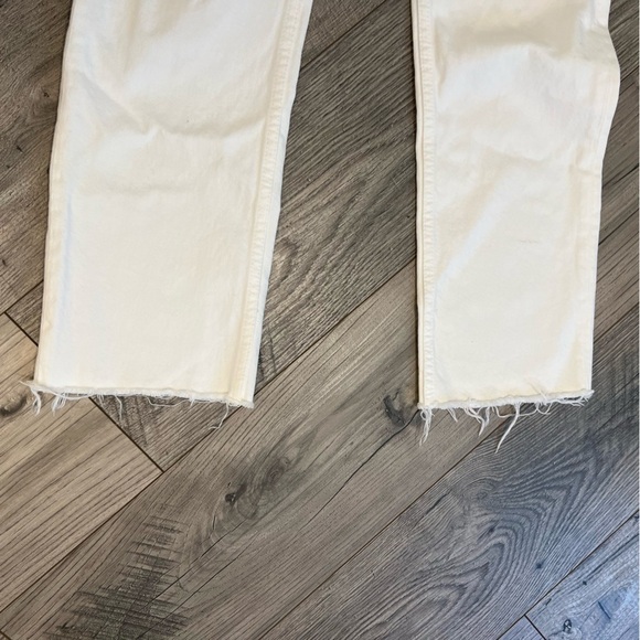 GRLFRND Tatum Button Fly Mid Rise Raw Hem White Denim Ankle Jeans- Size 26 - Picture 9 of 16